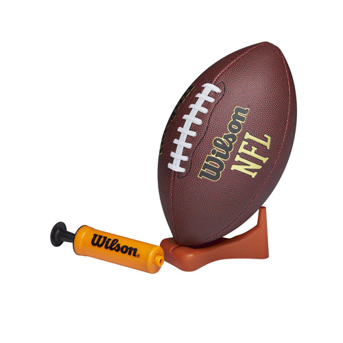 (2 Pack)  NFL Tailgate Time Football with Pump and Tee, Junior Size