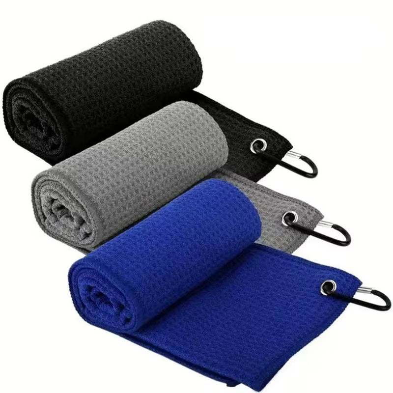 Golf Towel Microfiber Fabric for Golf Lovers Soft Absorbent Golf Club Cleaner Rag Clip Golf Accessories Golf Club Cleaning Towel