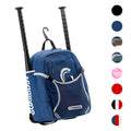 Backpack for Youth, Softball Bag for Girls, Durable Bat Bags Baseball Youth Boys and Girls, Tball Bag – Includes Hook to Hang on Fence - Navy/White