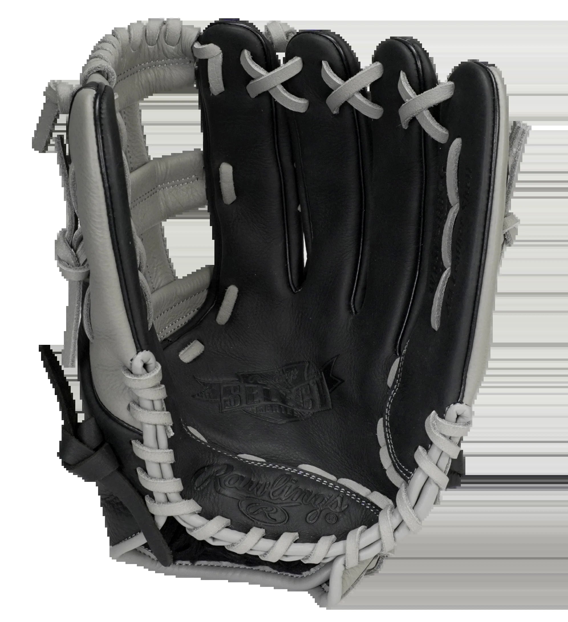 Pro Select Series 12.5 In. Baseball Gloves and Mitts, Black and Gray, Right Hand Throw
