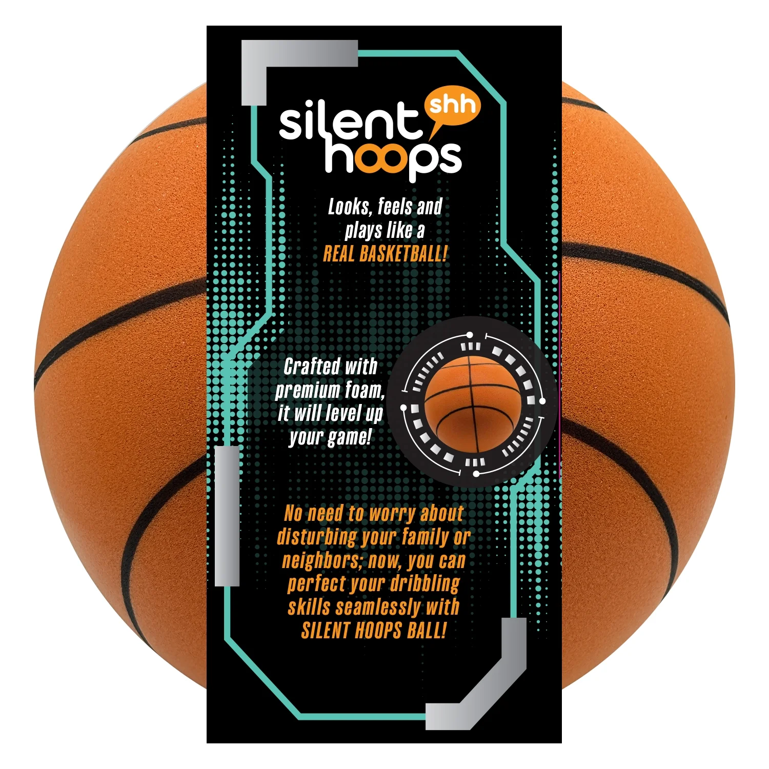 Supreme Silent Hoops Standard Size Indoor Basketball by Silent Hoops, Ages 3+