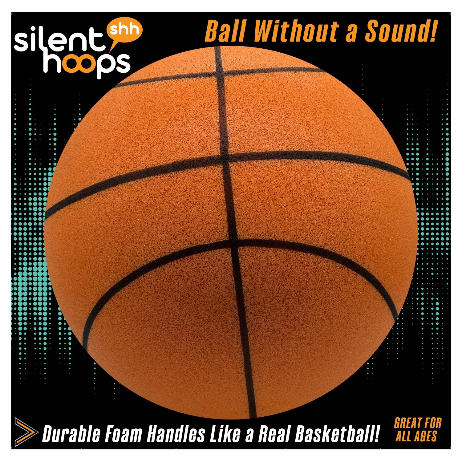 Supreme Silent Hoops Standard Size Indoor Basketball by Silent Hoops, Ages 3+