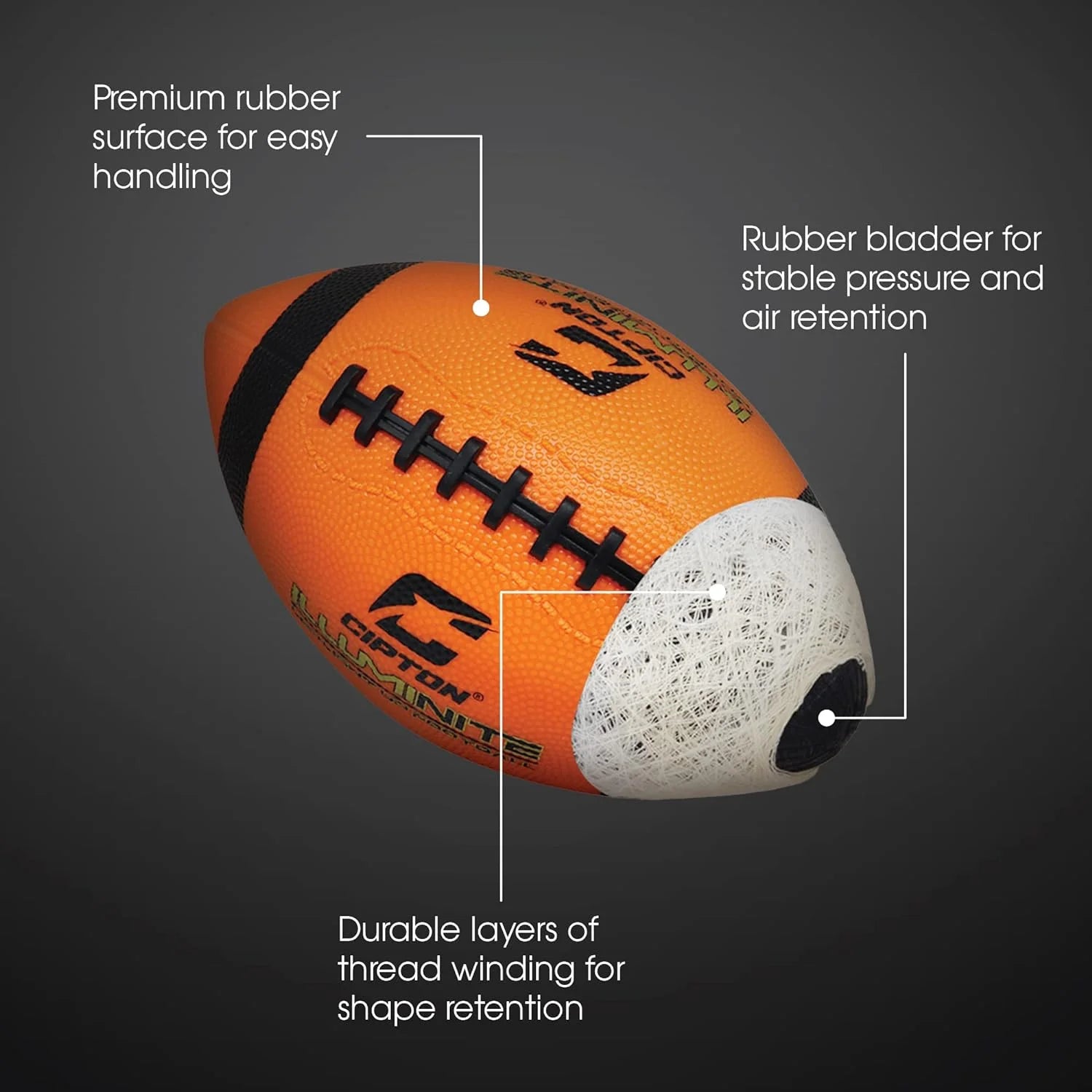 Football, LED Light up Football, Official Size Football, Great for Night Time Games, Perfect for Football Games and Flag Football, Kids Football, Great Gift