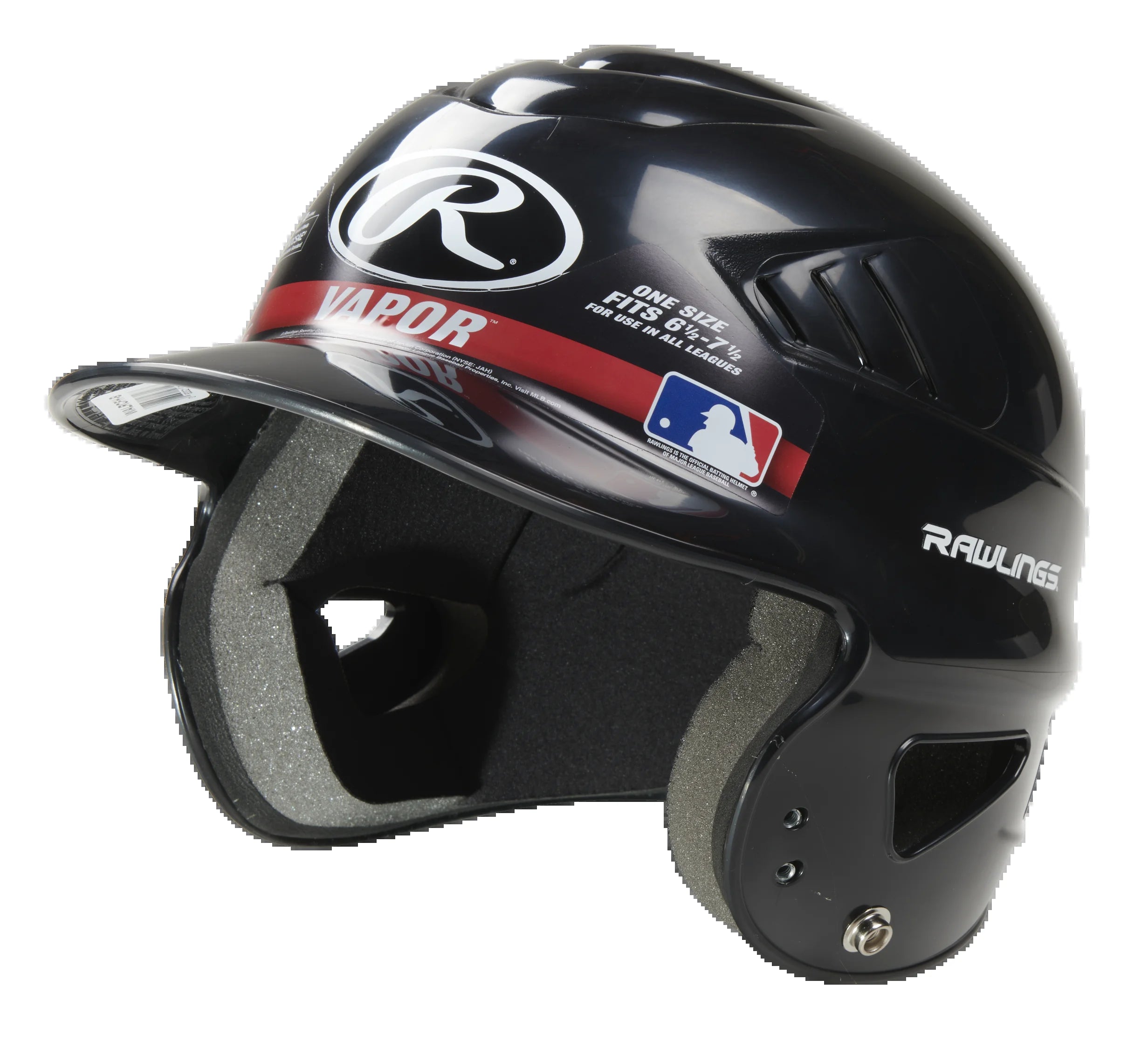 | Vapor Youth Baseball Batting Helmet | 6 1/2" - 7 1/2" One Size Fits Most |Black
