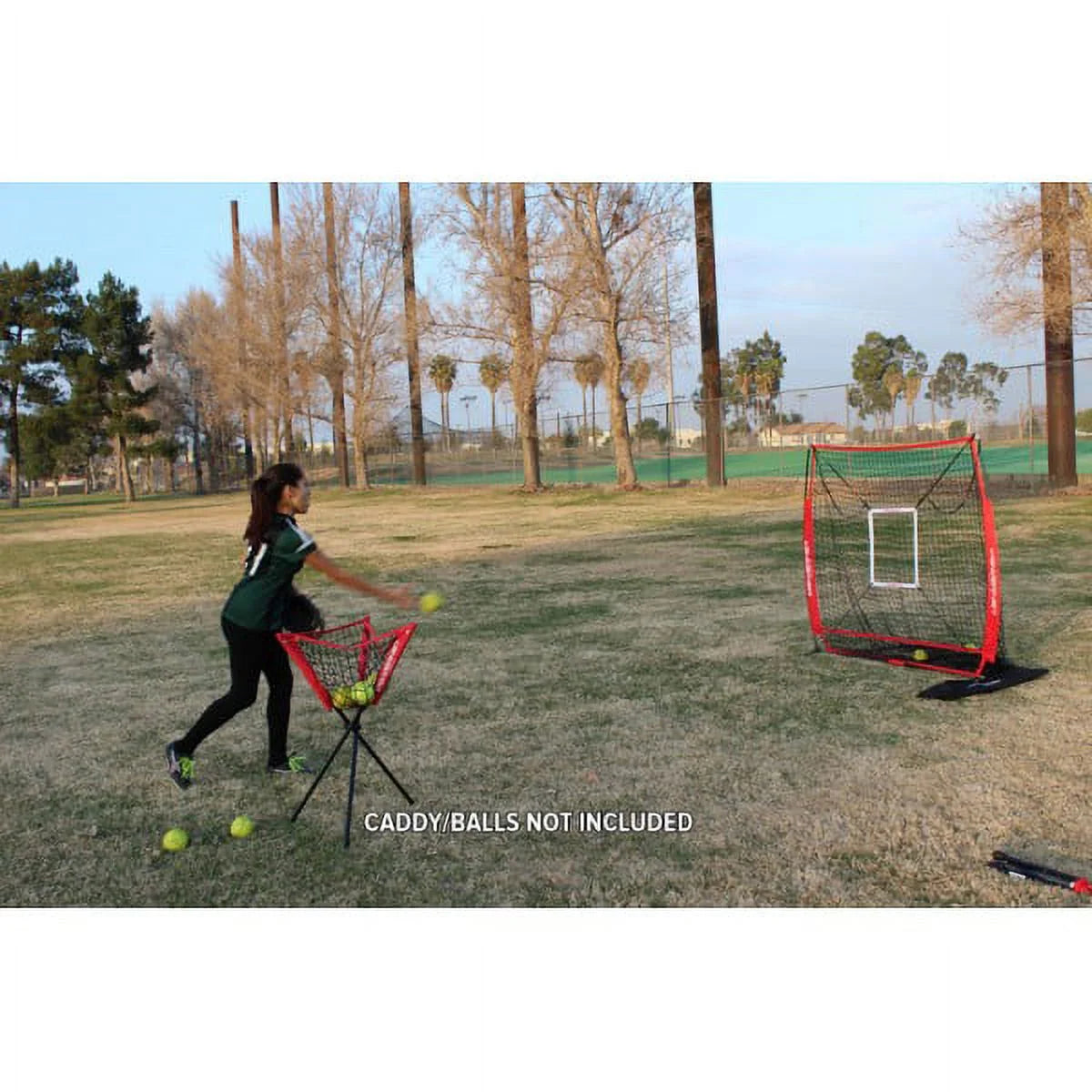 Baseball Net Bundle, 5X5 Hitting & Pitching Net with Baseball Tee, Softball Baseball Training Equipment, Weighted Ball & Bag